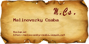 Malinovszky Csaba névjegykártya